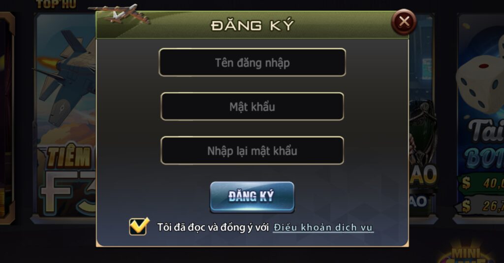 Form đăng ký tài khoản B52
